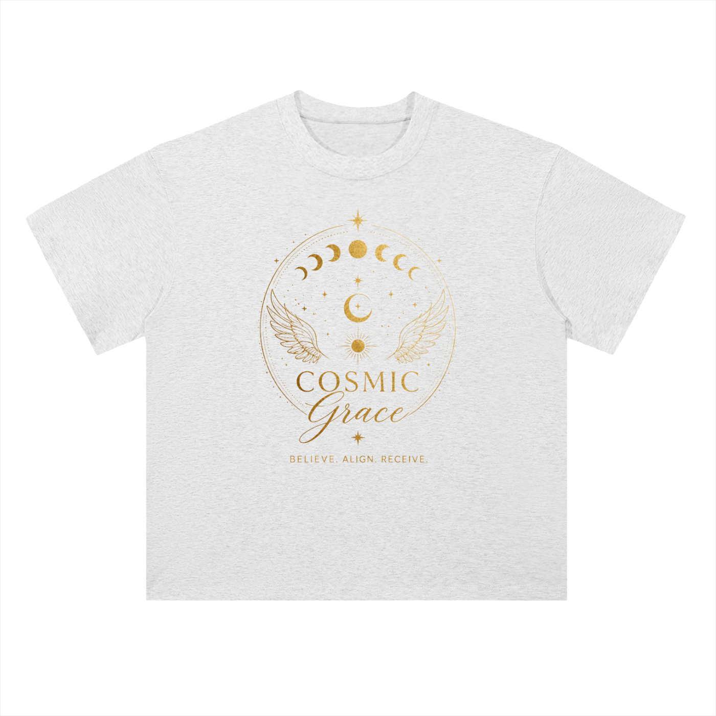 “Believe” Shoulder Cotton T-Shirt