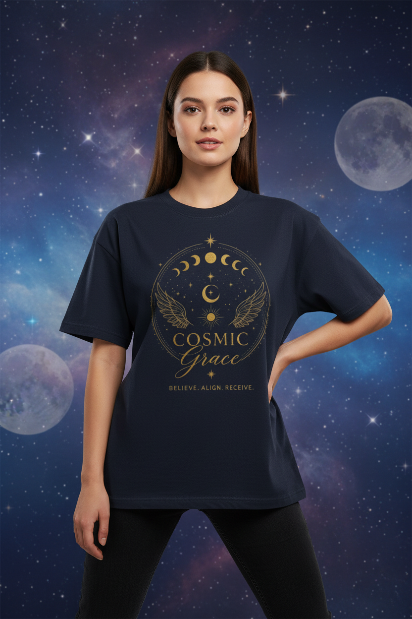 “Believe” Shoulder Cotton T-Shirt
