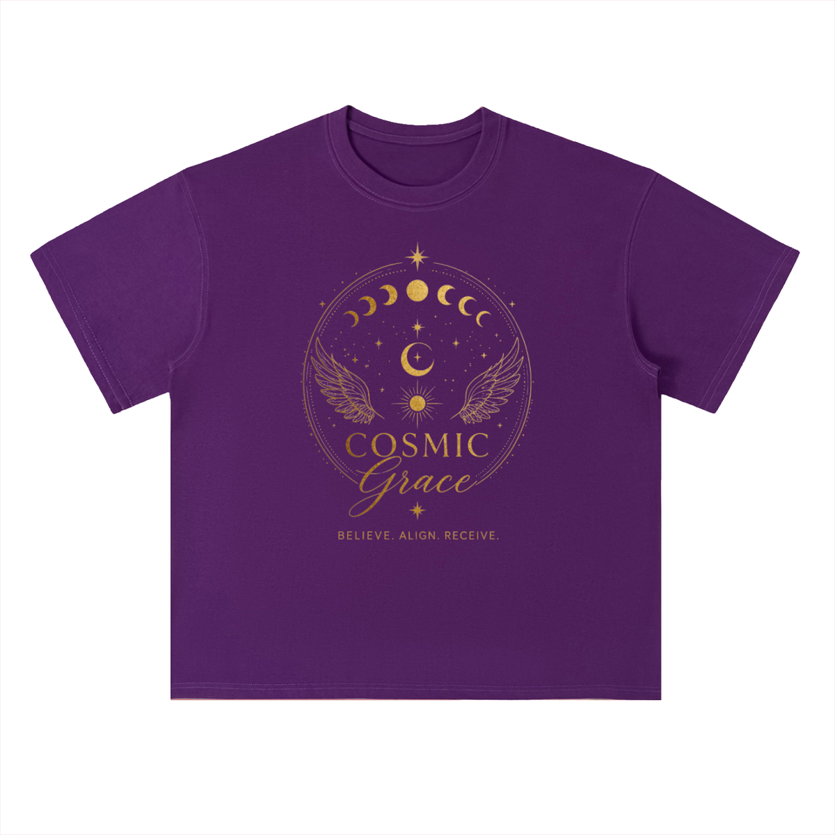 “Believe” Shoulder Cotton T-Shirt